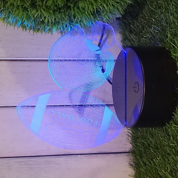 3D Football & Helmet Night Light LED color changing USB cord or battery NWT "HP" - Picture 1 of 10